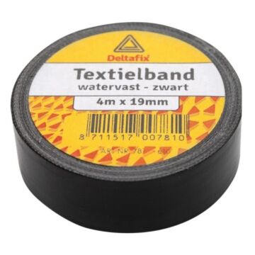 TEXTIELBAND WATERVAST ZWART 19MM.