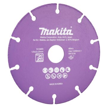 Makita B-53693 Doorslijpschijf staal 125x22,23x1,3mm