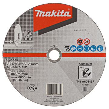 Makita B-45369 Doorslijpschijf 230x22,23x1,9mm aluminium