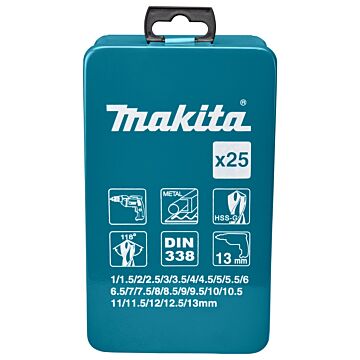 Makita D-54031 Metaalborenset 25-delig 1-13mm