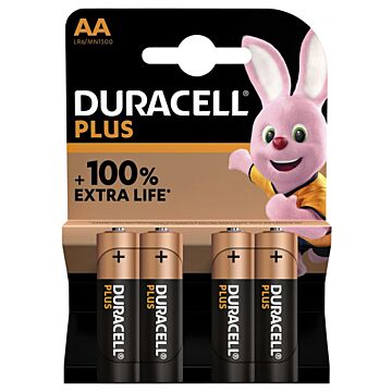 Duracell Alkaline Plus 100 AA 4st.