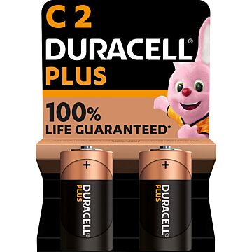 Duracell Alkaline Plus 100 C 2st.