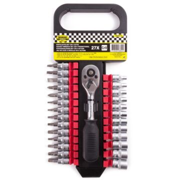 007877 Dopsleutelset 27 dlg Cr-V actie