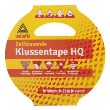 KLUSSENTAPE ZWART 25 MTR. 50 MM.