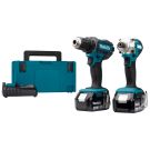 Makita DLX2339J 18 V Combiset voor schroeven en boren in hout