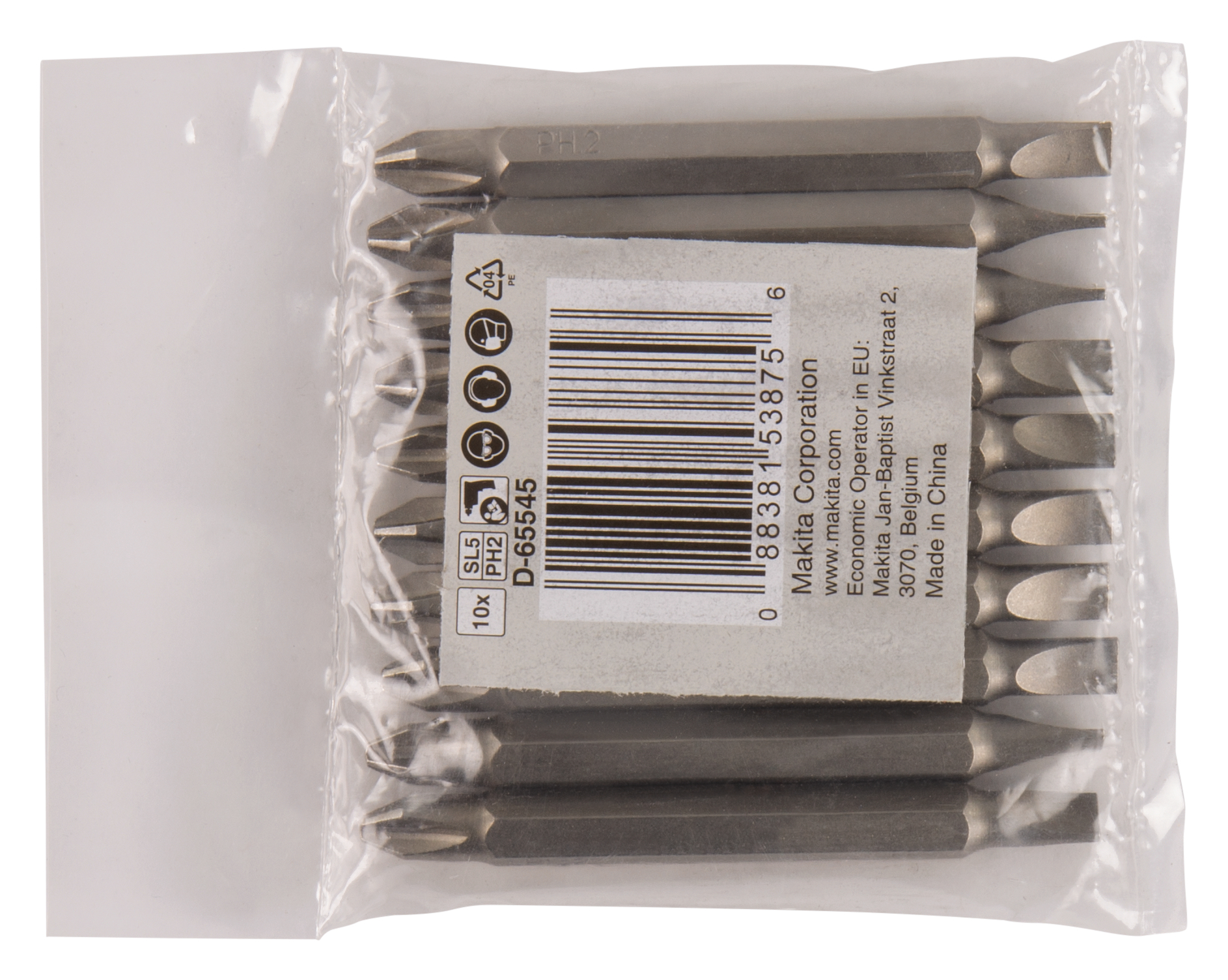 Makita D-65545 Schroefbit dubbel PH2-SL5 65mm navul 10 stuks | Mtools
