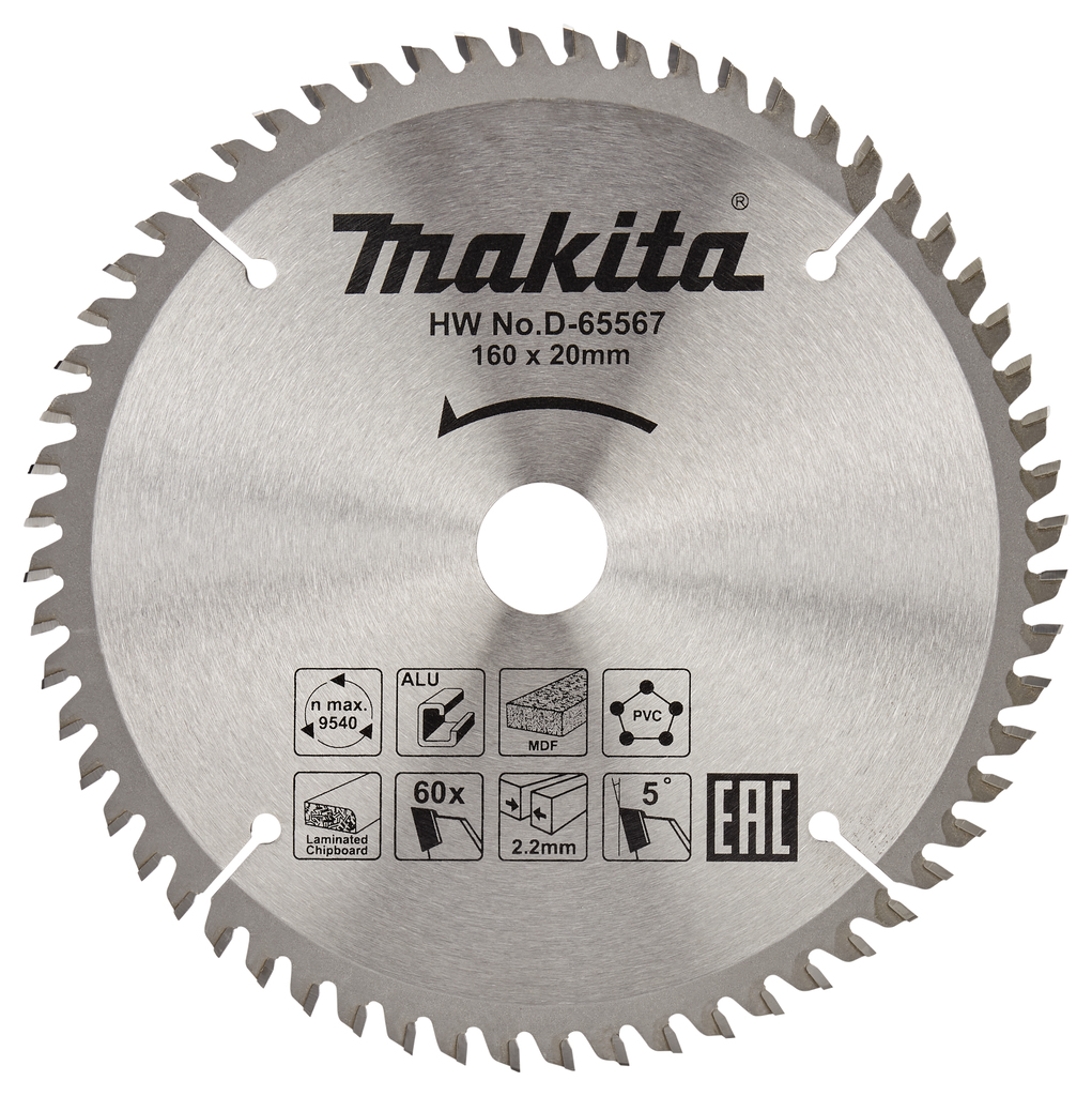 Makita D-65567 Cirkelzaagblad div. materialen | Mtools