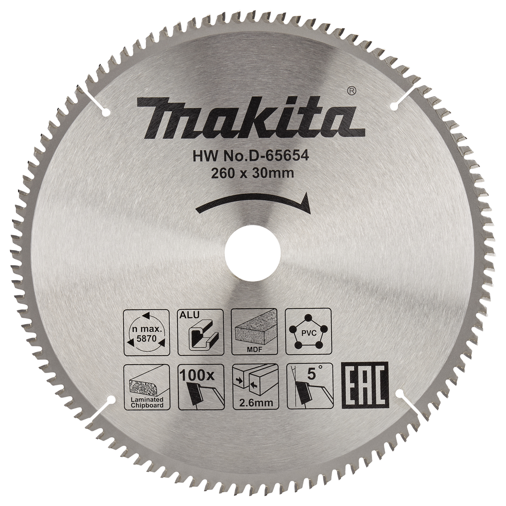 Makita D-65654 Afkortzaagblad div. materialen | Mtools
