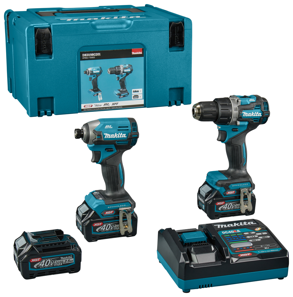 Makita DK0198G201 40 V Max Combset boren en (slag)schroeven | Mtools