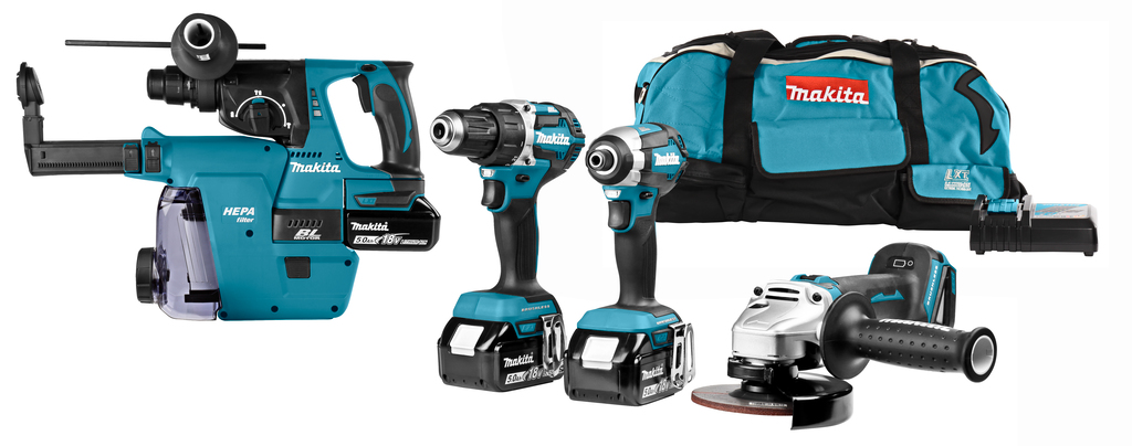 Makita DLX4103W 18 V Combiset voor allround boor-, schroef- en slijpwerk | Mtools