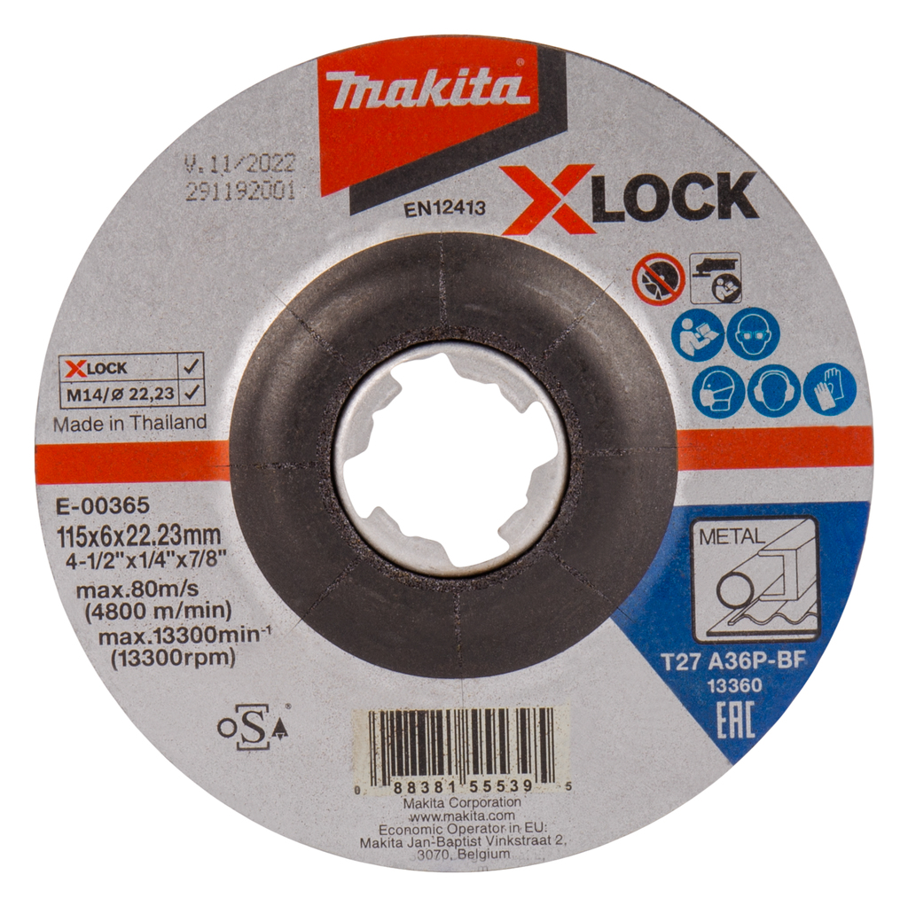 Makita E-00365 Afbraamschijf X-LOCK 115x22,23x6,0mm staal | Mtools