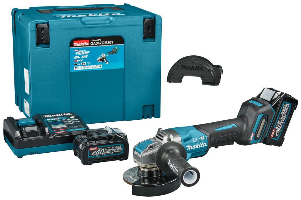 Makita GA047GM201 40 V Max Haakse slijper 125 mm X-LOCK | Mtools