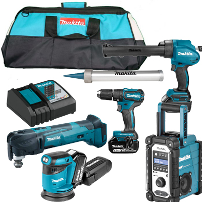 Makita MTX5000JB3 18 V set voor boren, schroeven, schuren, zagen en kitten. | Mtools