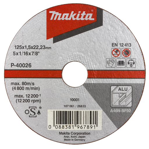 Makita P-40010 Doorslijpschijf 115x1,5mm alu | Mtools