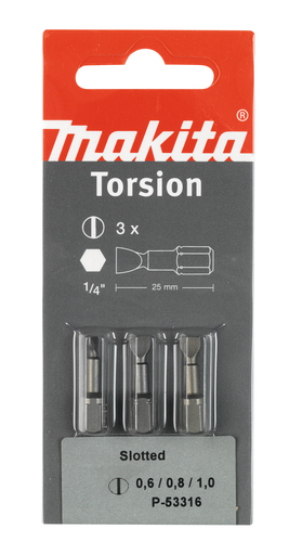 Makita P-53316 Schroefbitset sl0,6/0,8/1,0x25mm | Mtools