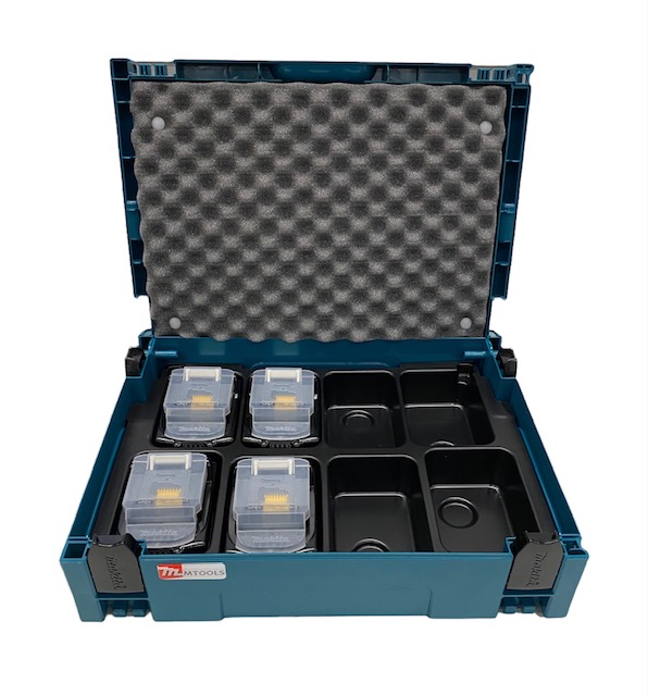Makita Accu opberg-Mbox 8-dlg. + 4x accu BL1850b | Mtools met grote korting