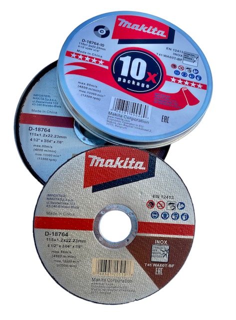 Makita D-18764-10 Doorslijpschijf Rvs / Inox  (10 Stuks)