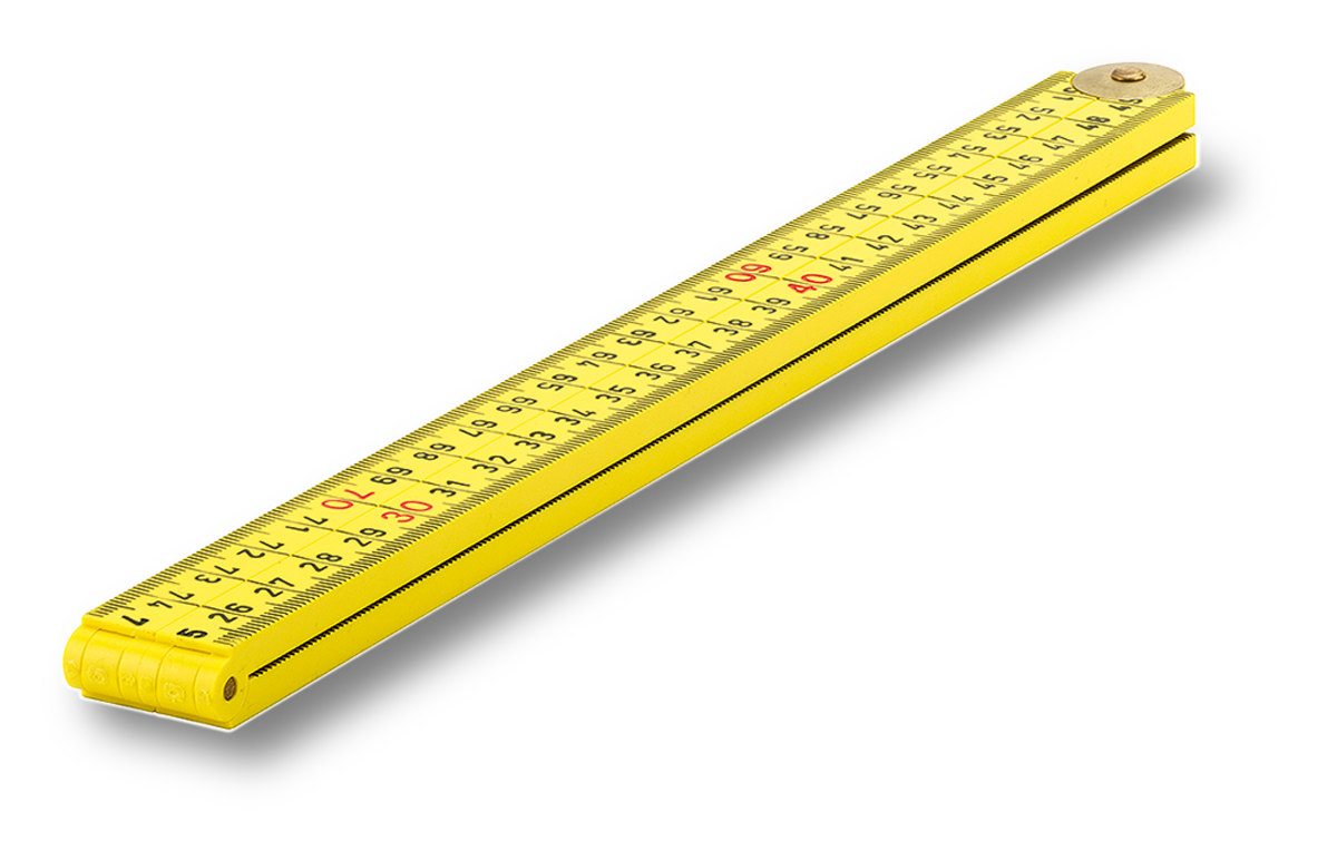 Sola duimstok timmerman kunststof 1m. 4-delig geel | Mtools