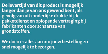 Levertijden zijn momenteel langer dan je van ons gewend bent door externe factoren.