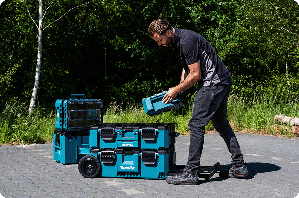 Makita Maktrak stapelen Stapelen en schuiven op de Makita Maktrak